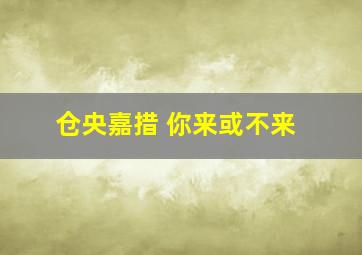 仓央嘉措 你来或不来